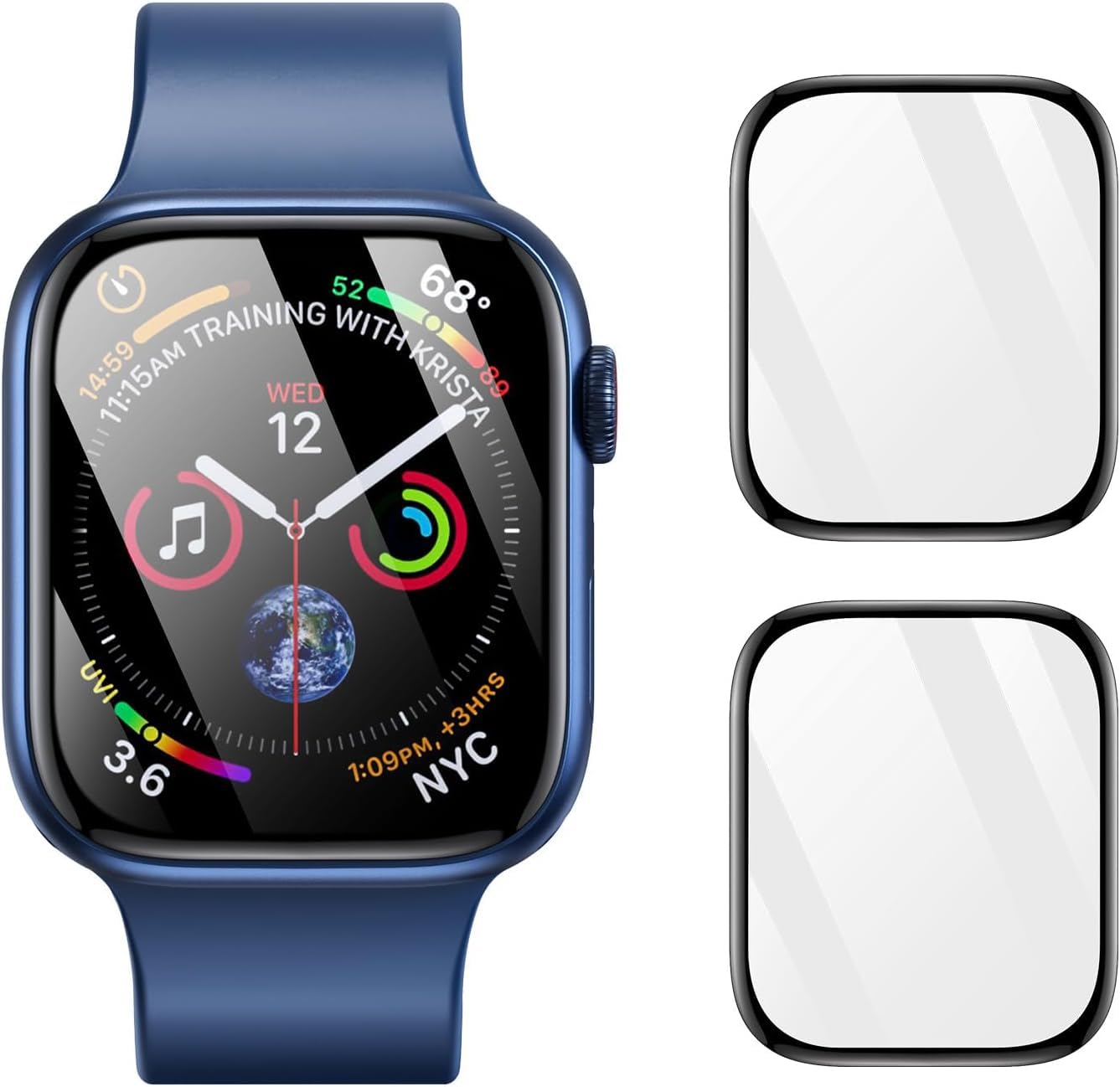 2 Pack Screen Protector Compatible for Apple Watch 40mm, 3D Full Coverage Waterproof Bubble-Free HD Clear Film for Apple Watch 40mm