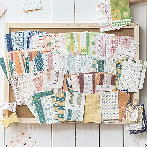 Huralona 400 Sheets Vintage Scrapbooking Paper Pads Journaling Paper Supplies Decorative Origami Scrapbook Paper Pack Patterned Cardstock for Travel Cover