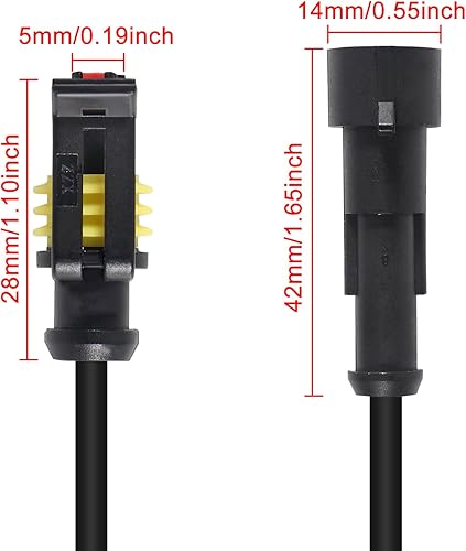 Miniatura 2 de AITRIP Paquete de 10 conectores eléctricos impermeables de 16 AWG para automóvil, enchufe de 4 pines, conectores de cable eléctrico para automóvil,