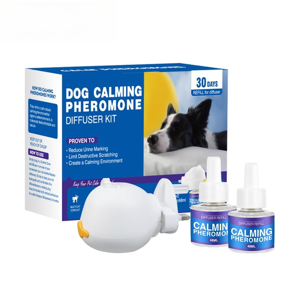 AILISK Feliminder Dog Diffuser, Feliminder Dog Calming Diffuser, Feliminder Dogs Calming Plug in Pheromone Diffusers, Reduces Stress and Anxiety Pet Dogs Stay Calmer (Dog 1 Pcs No scent)