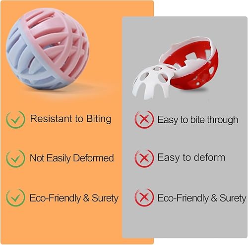 Miniatura 4 de Pelotas de juguete de goma para gatos con campana interior, juguetes interactivos de TPR suave para cachorros, perros y gatitos, bola de molienda de