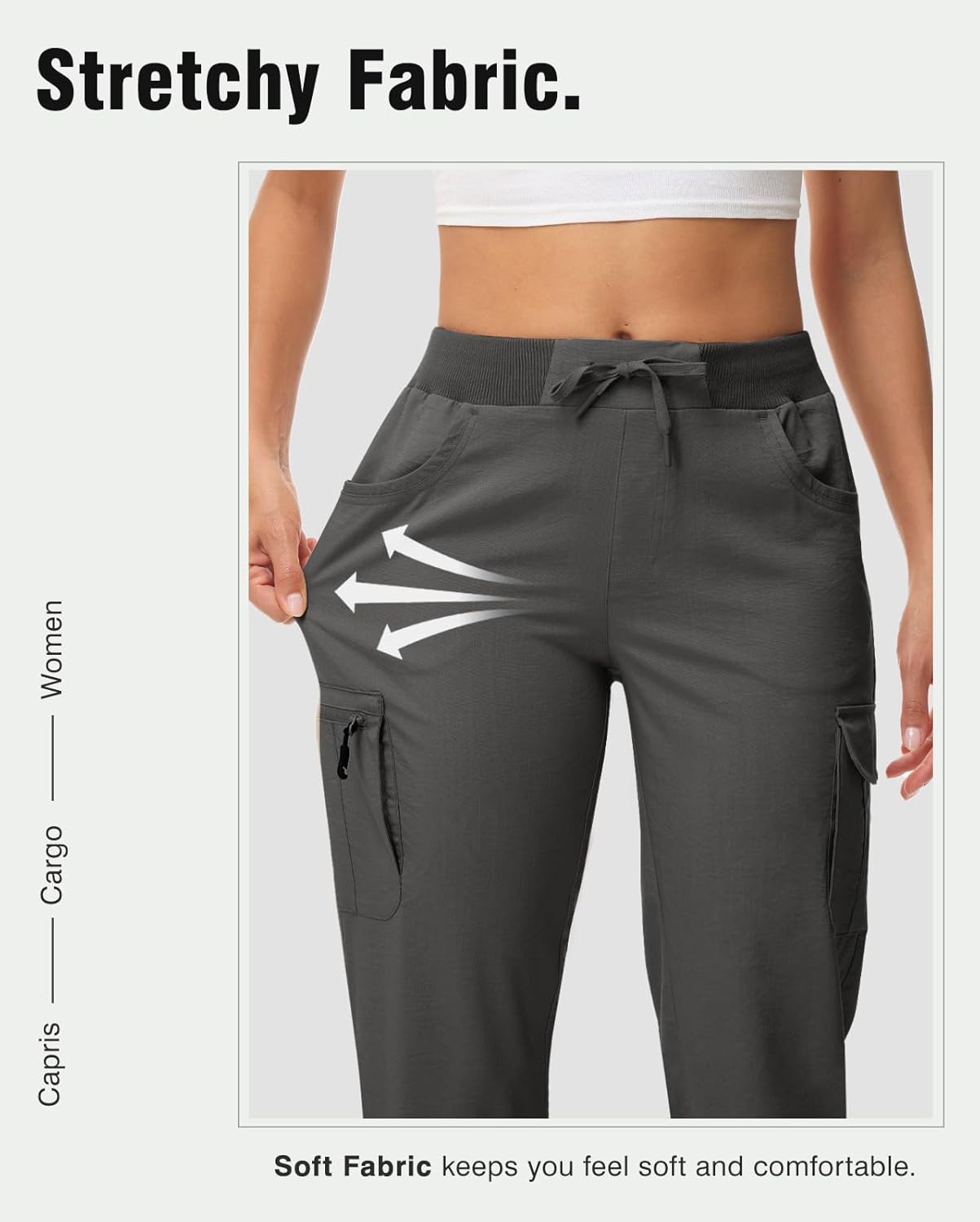 TBMPOY Women's Cargo Hiking Capris Pants - Image 5