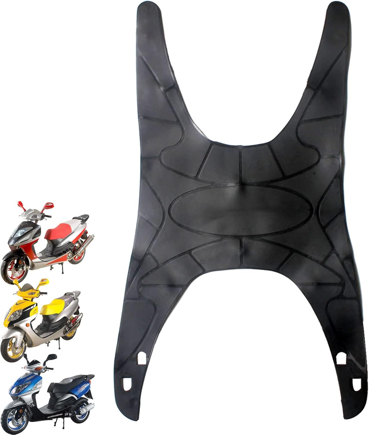 Minho Scooter Motorcycle Floor Mat in Rubber Material Compatible with GY6 Chinese Mopeds Scooter Jonway YY125T-12,JMstar Eagle Falcon,Roketa MC-04 Fiji,Roketa MC-03 Tahiti