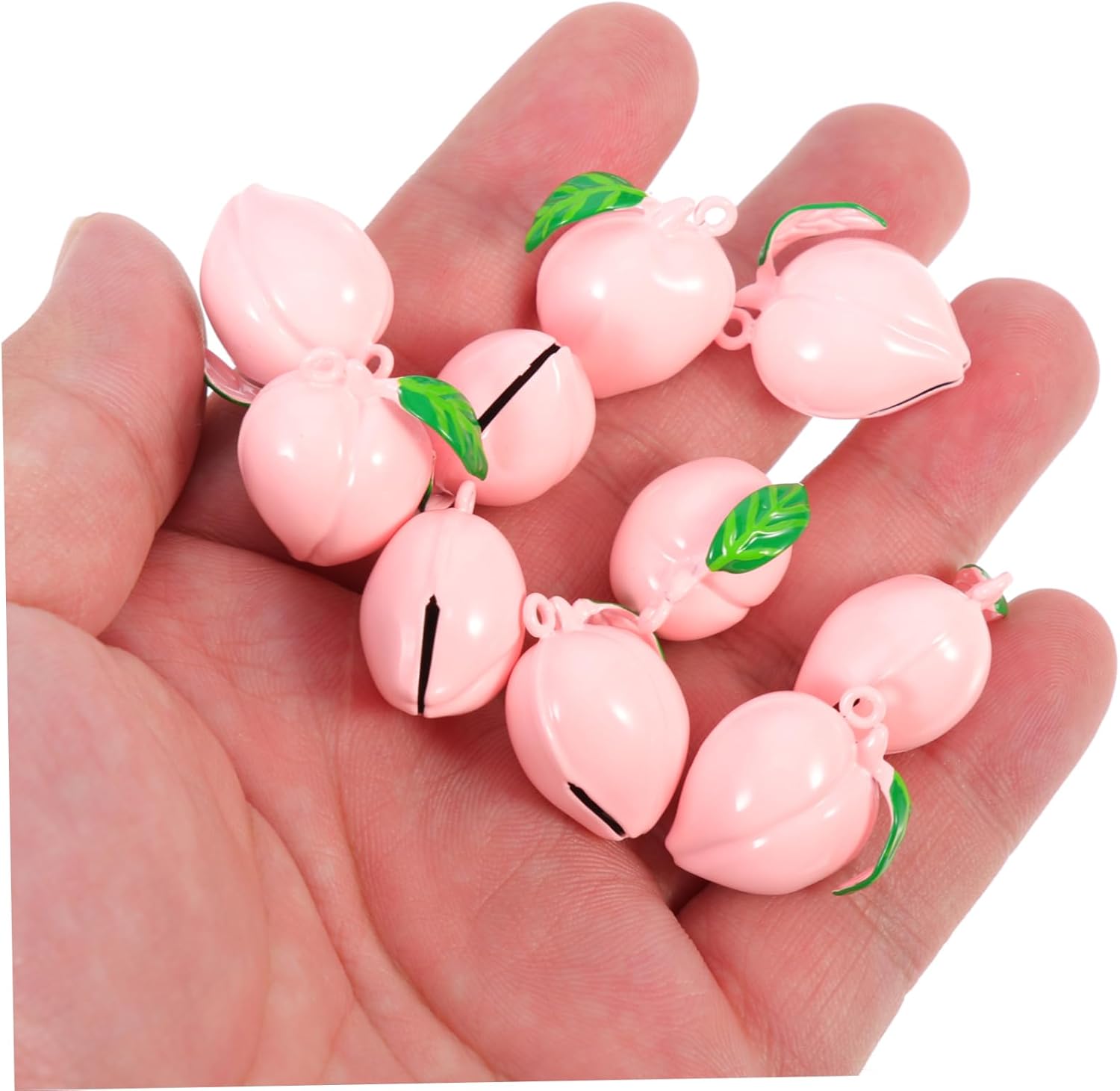 GLEAVI 5sets Portable Peach Bells Multi Function DIY Amulet Bells for Crafts Weddings and Outdoor Decorations Wear Resistant for Birthday Parties and Festive Events 10pcs*5