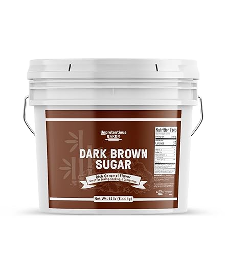 Miniatura 5 de Unpretentious Azúcar moreno oscuro, ideal para hornear, rico sabor a caramelo, edulcorante (cubo de 1 galón)