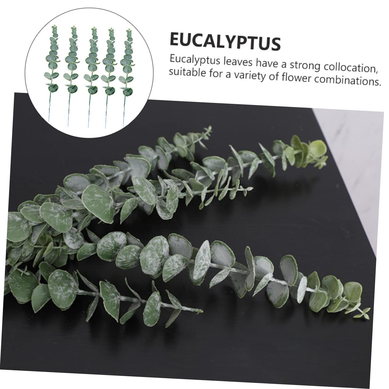 Abaodam 2 Sets Künstliche Eukalyptusblätter Künstliche Eukalyptusstiele Langlebiges Ornament Für Zuhause Und Veranstaltungen 10 Stück X 2
