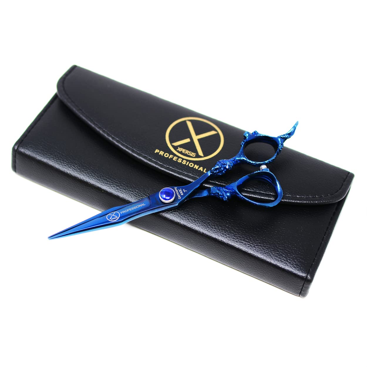 PRO Blue Dragon Hair Cutting Sharp Barber Scissors 7" Light weight German Made Steel With Finger Rest
