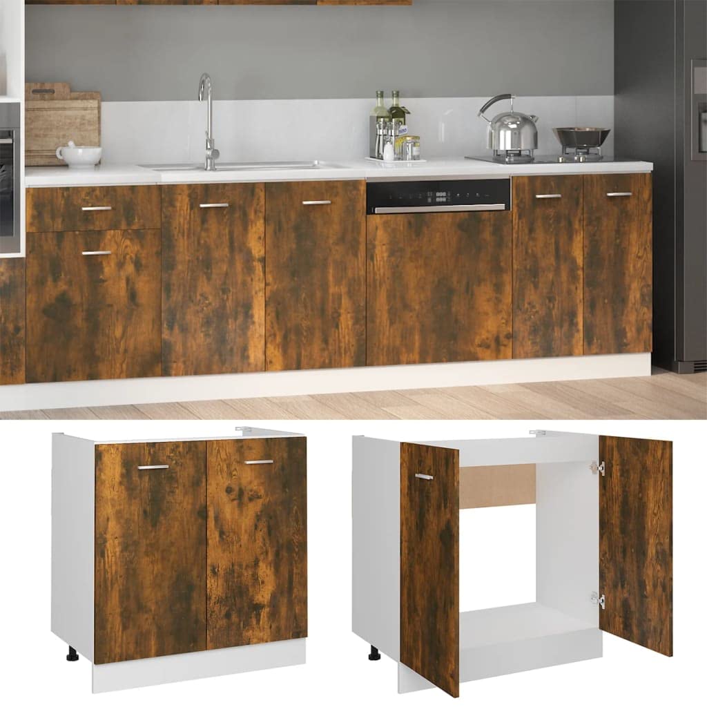SYDE Mobile basso lavello Lyon rovere fumé 80 x 46 x 81,5 cm