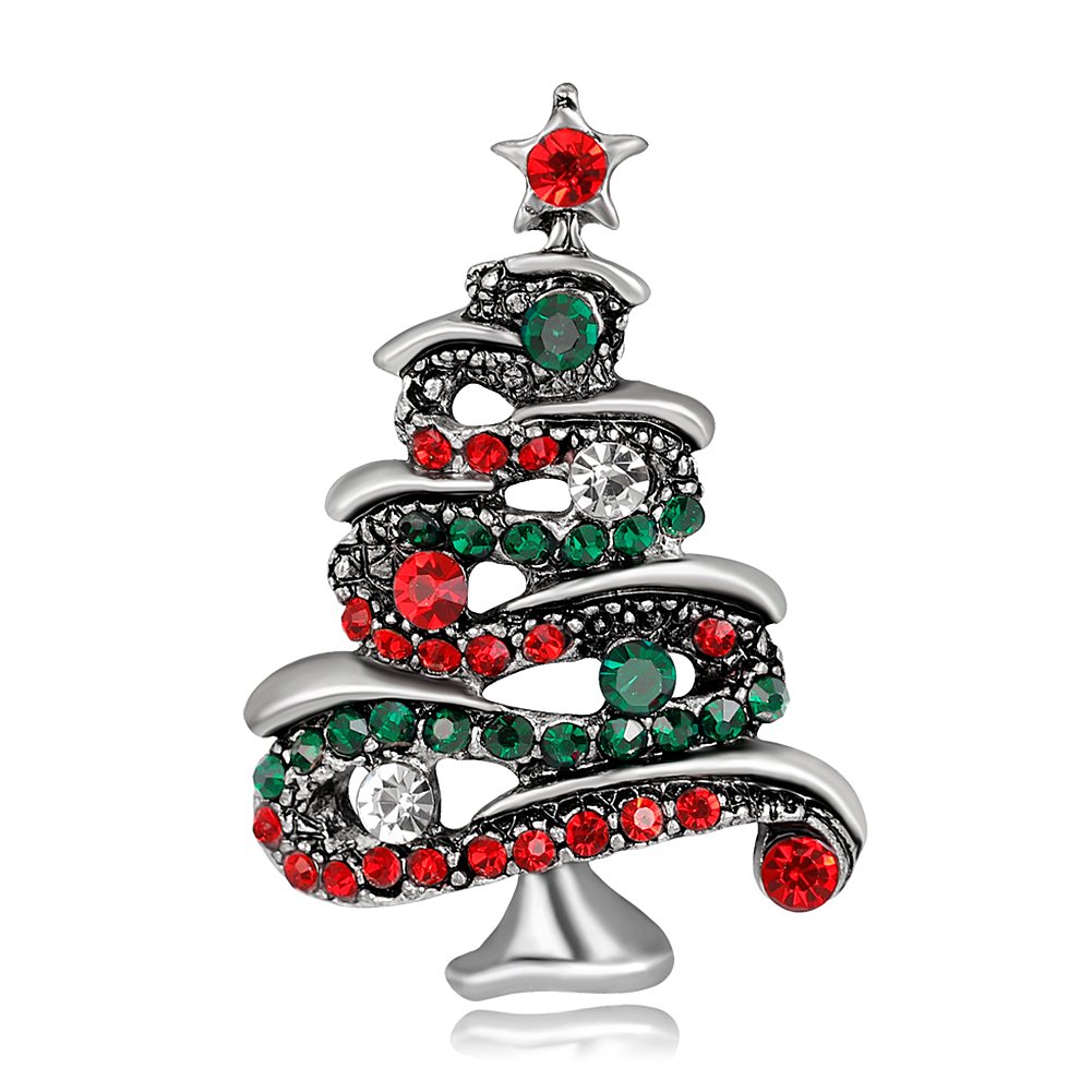 SpirWoRchlan Christmas Decorations Sale, Multicolor Rhinestone Christmas Tree Brooch Pin Women's Breastpin Jewelry Gift Merry Christmas Ornaments Xmas Decor Party Decor Xmas Gifts Stocking Fillers