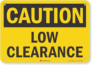 "Caution - Low Clearance" Sign By SmartSign | 7" x 10" 3M Reflective Aluminum