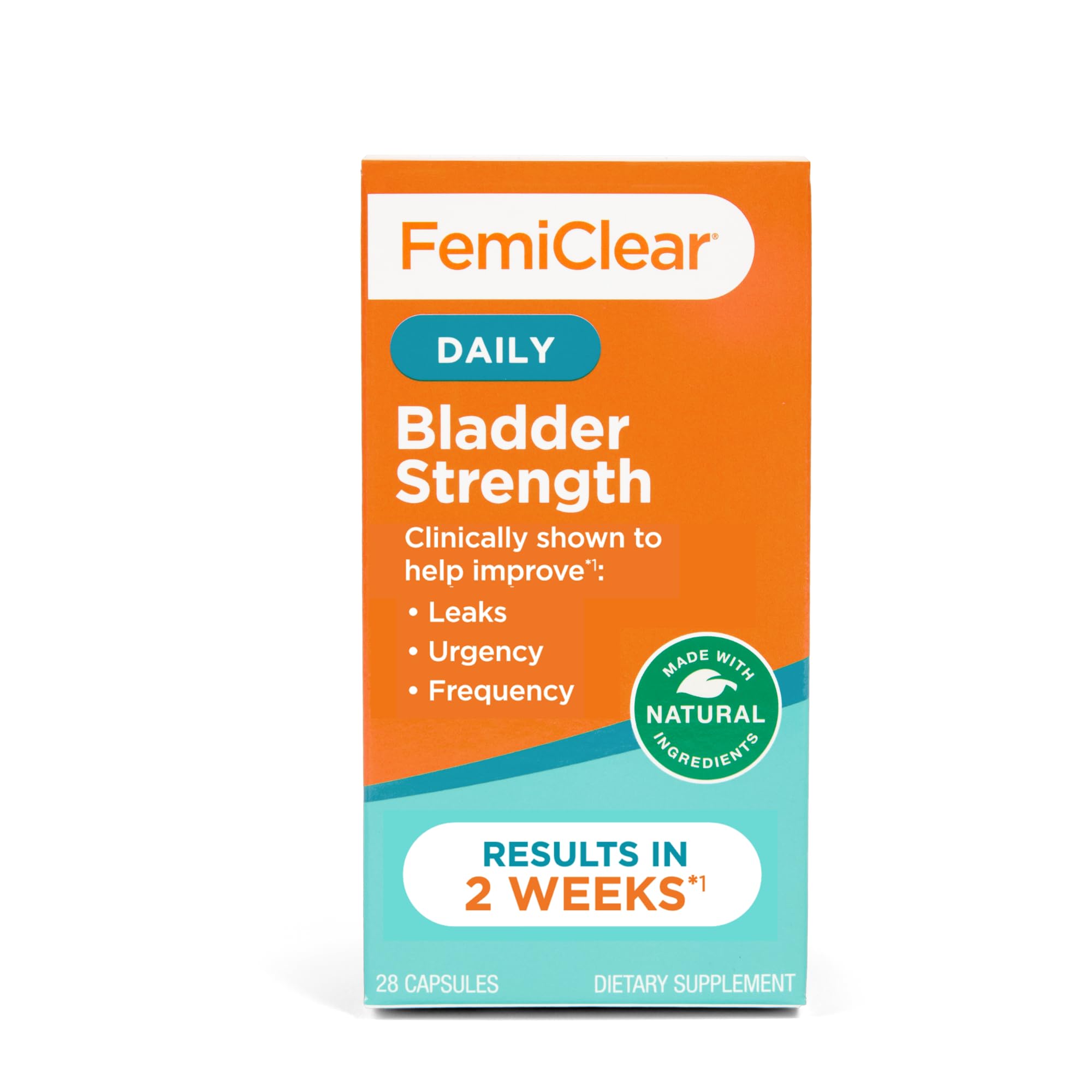 FemiClear Daily Bladder Strength Supplement, 28 Capsules, 14-Day Supply