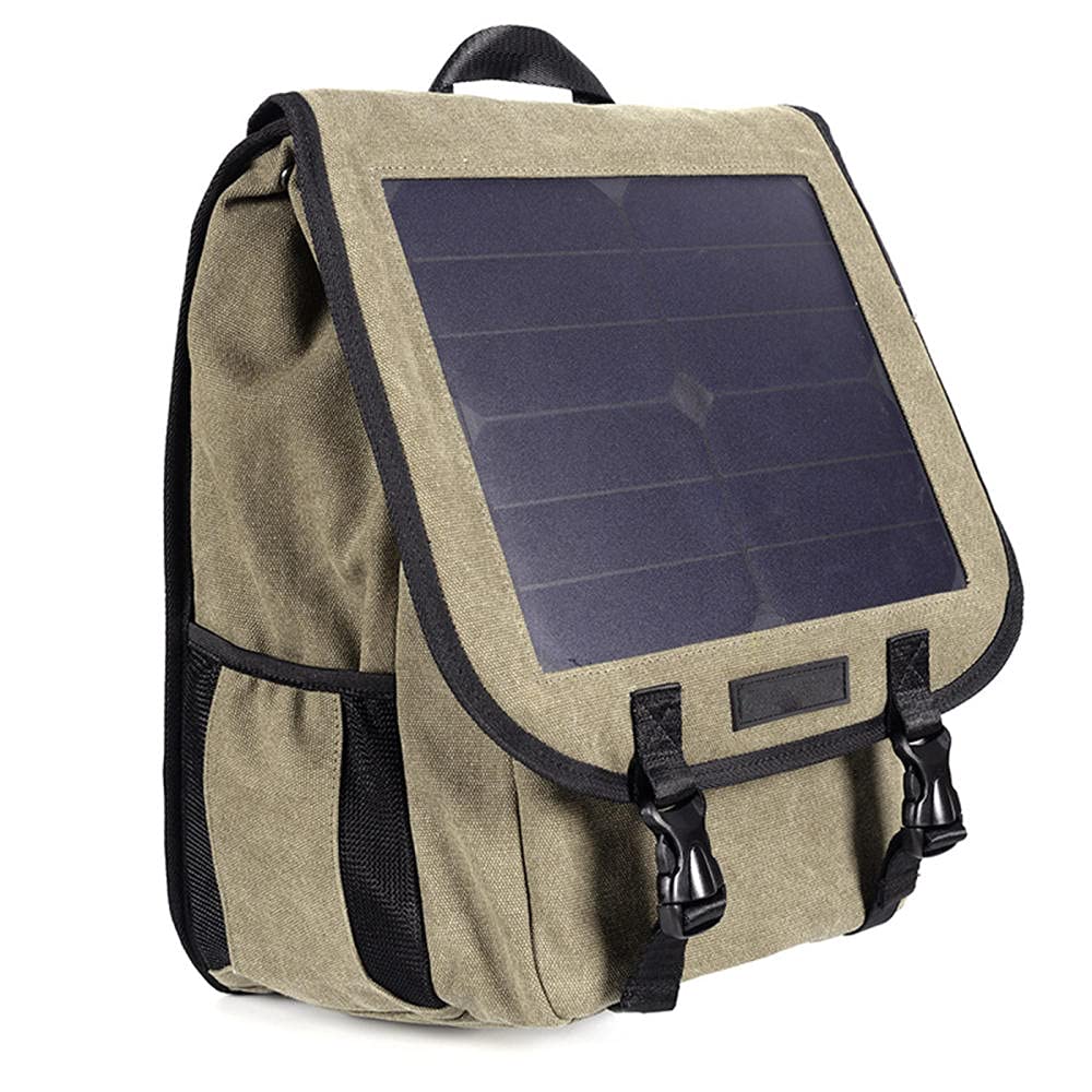 Zaino Solare, Zaino con Pannello Solare Integrato da 6 Watt | Impermeabile e Resistente | con Porta USB per ricaricare Laptop, cellulari, Fotocamere, Tablet, powerbank e Altri dispositivi USB