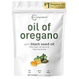 Micro Ingredients Oil of Oregano Softgels, 300 Count | 2 in 1 Formulated with Black Seed Oil, 4X Strength Carvacrol & Thymoquinone | Plant Based, Non-GMO, & Immune Support