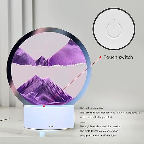 Miniatura 3 de WLWMCFXPWH Lámpara de mesa de pintura de arena USB luz nocturna paisaje dinámico natural 3D arte creativo arena regalos decorativos para el hogar