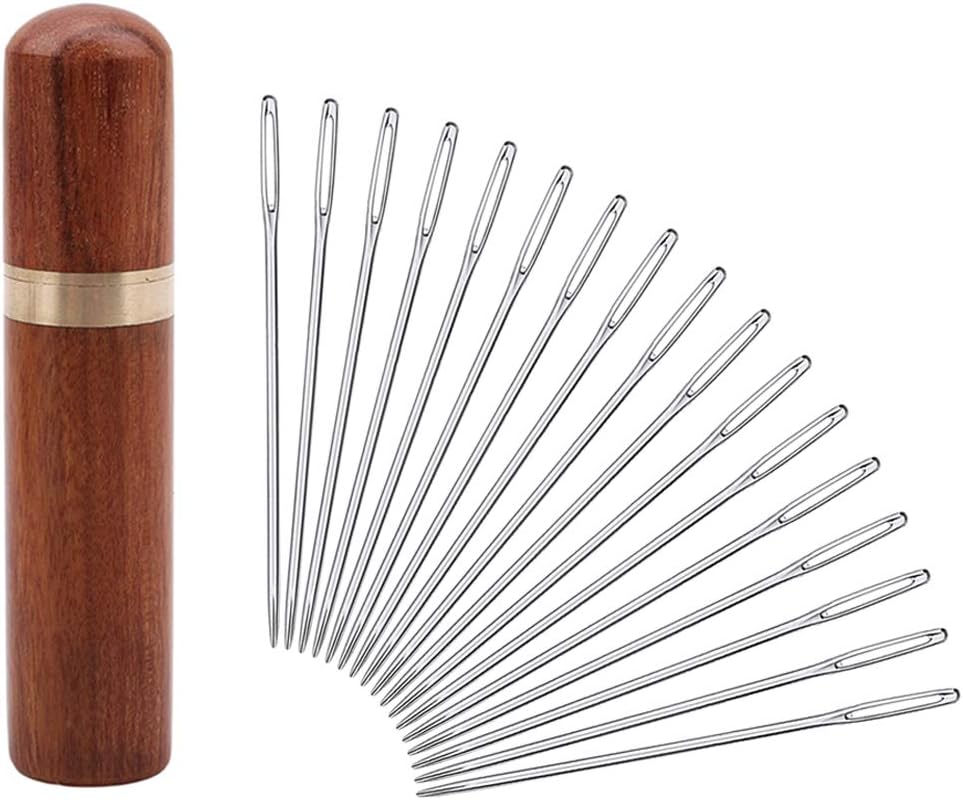 Leather Big Eye Needles, 20Pieces Leather Needles Large Eye