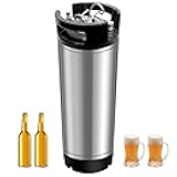5 Gallon Ball Lock Keg, Stainless Steel Craft Beer Keg with Dual Rubber Handle, Equipment for Beer Making Kit, Corny Keg for Draft Beer Dispenser (20L)