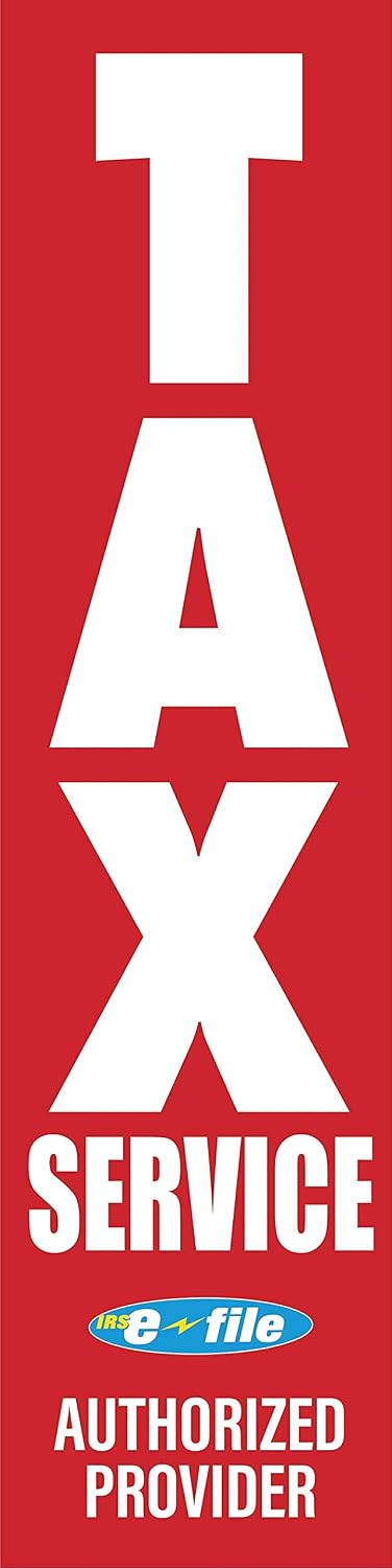 3 Tax Service Authorized Provider and 1 income Tax Service Advertising Rectangle Boomer Feather Flags Complete Kits with 4 Flag Poles and 4 Ground Spikes