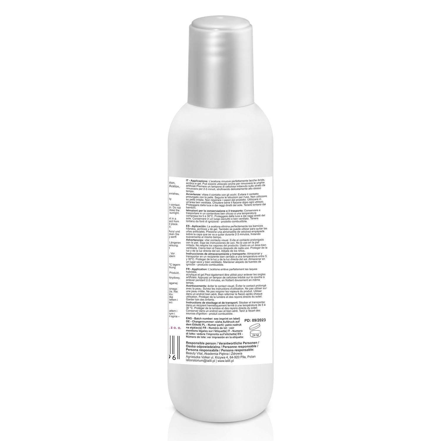 LALILL Zestaw do czyszczenia paznokci 100 ml + acetonowy zmywacz do paznokci 100 ml – odtłuszczacz do paznokci, zmywacz do paznokci, żelów, hybryd, do czyszczenia paznokci żelowych