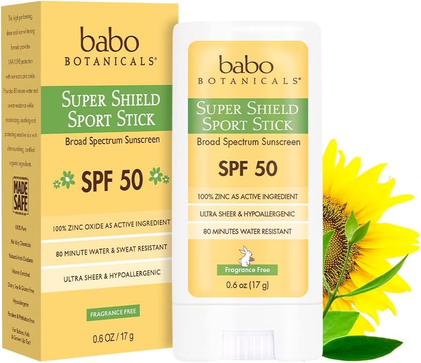 Super Shield Zinc Sport Stick Sunscreen by Babo Botanicals