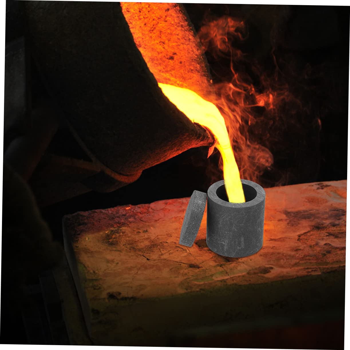 HEALEEP Refining Crucible Graphite Laboratory Crucible Small Cover 30x30mm Size