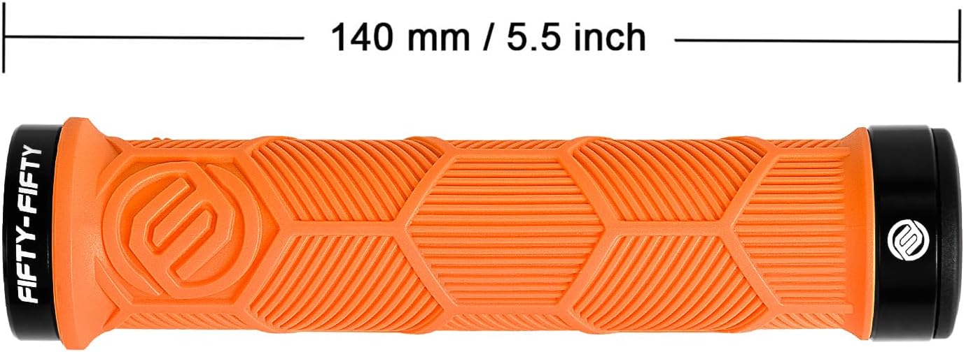 FIFTY-FIFTY Double Lock-On Mountain Bike Grips, Bicycle Handlebar Locking Grips, Non-Slip MTB Handle