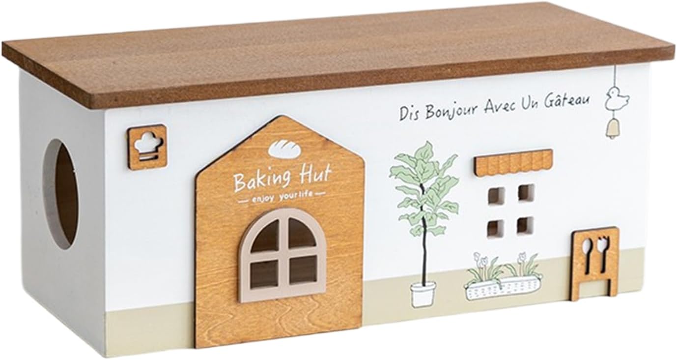 Cord Organizer Box Wooden Cabin Design Bins