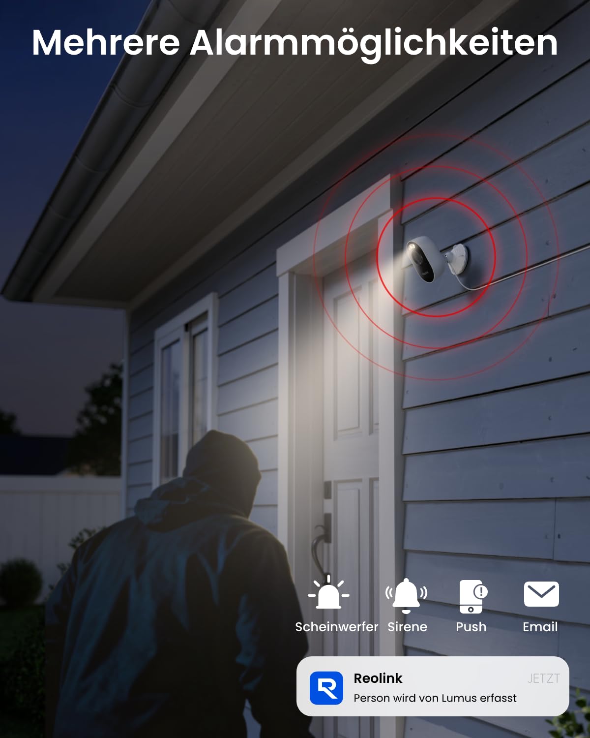 Reolink 2K Überwachungskamera Aussen Set mit Home Hub Mini, Farbnachtsicht, 2,4/5GHz Wi-Fi, KI-Erkennung, 24/7 Aufnahme, Zentrale Verwaltung & Kostenloser Lokaler Speicher, Lumus Plug-in 2-Kamera-Set
