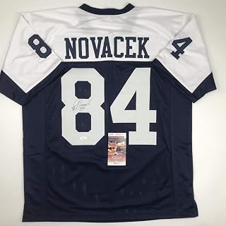 Autographed/Signed Jay Novacek Dallas Thanksgiving Day Football Jersey JSA COA