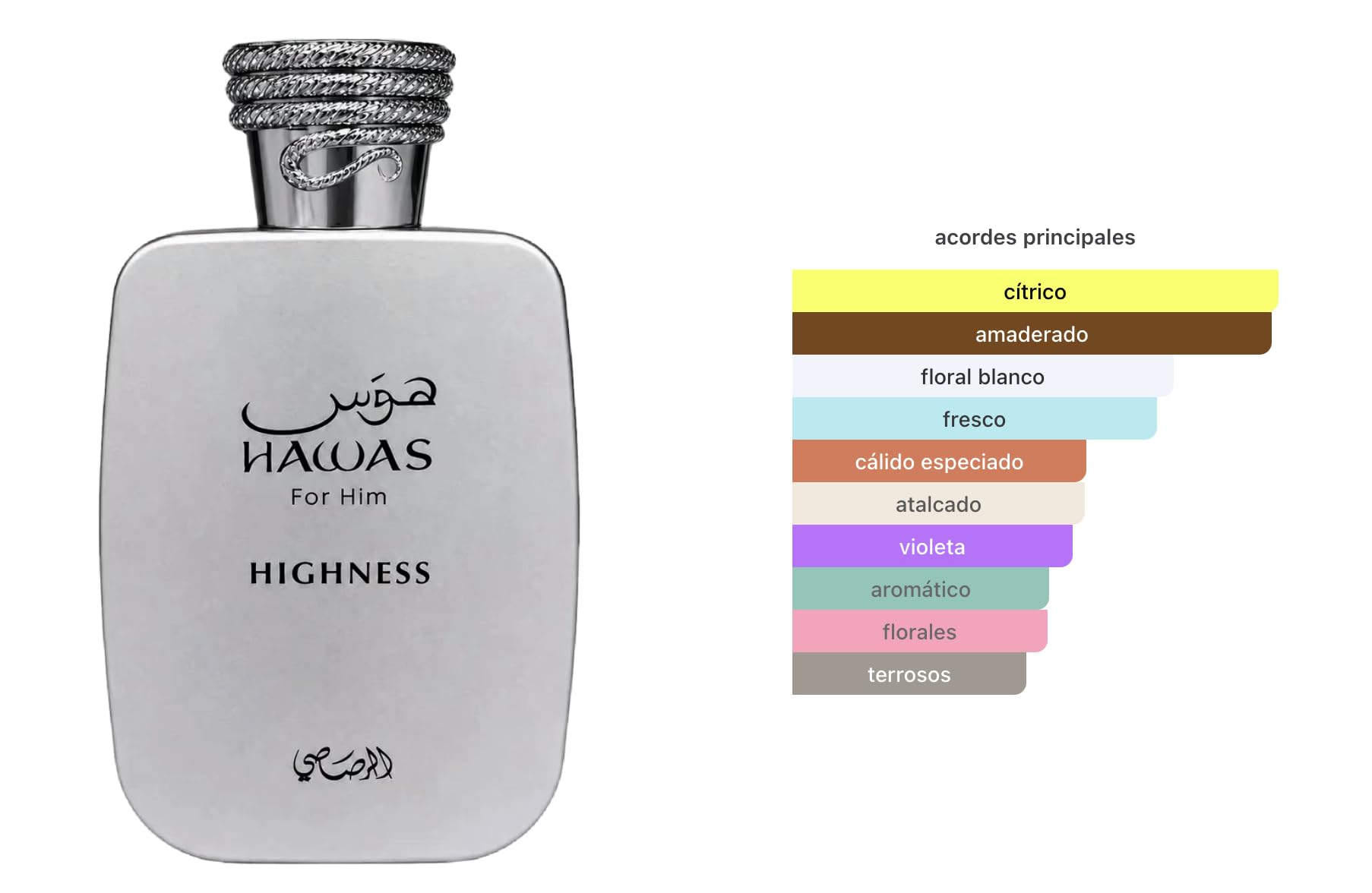 Rasasi Hawas Highness Eau De Parfum 100ml, Perfume Árabe para Hombre | De Larga Duración, Incluye Atomizador Recargable, Fragancia Oriental con Notas de Ámbar, Jazmín y Cedro