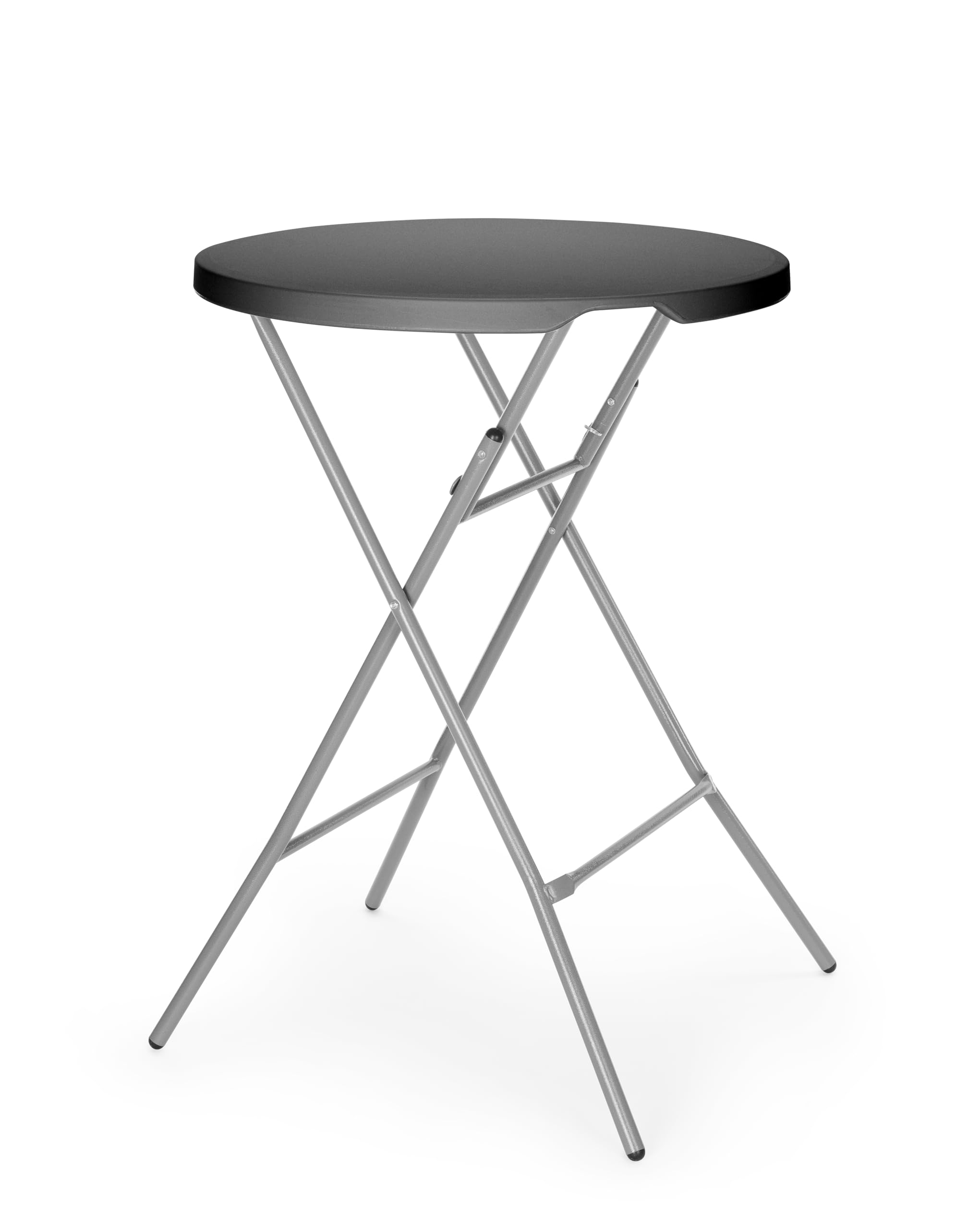 HENDI Stehtisch Rundes Modell – Klappbar mit Griff, HDPE, Schwarz