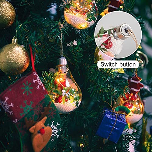 Vapesoon Christmas Balls Ornaments Led Lights Bulbs Ornaments Transparent Hanging Shatterproof Balls Fillable Decorations For Xmas Tree Party Outdoor Indoor 6 Pcs #TOP2