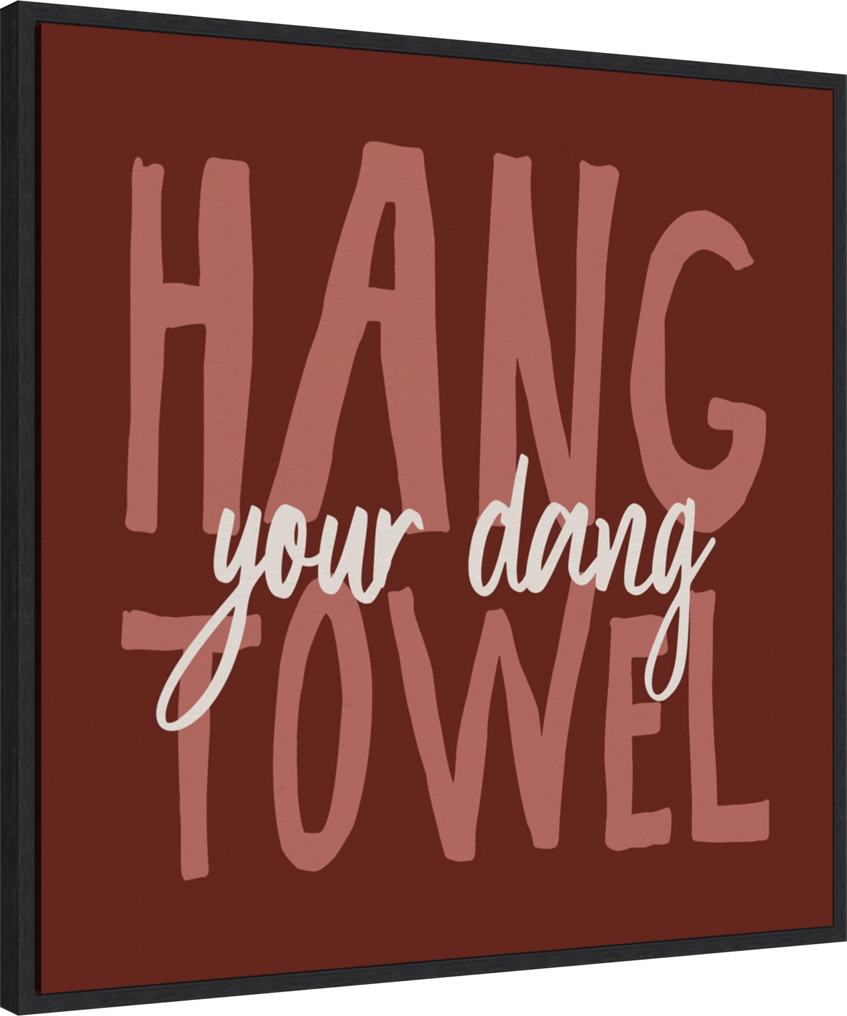 Amanti Art Framed Canvas Wall Art 30x30 Bathroom Advice II Red by Wild Apple Portfolio, Framed Wall Art Canvas, Humor Artwork, Modern Decor, Large Poster Painting for Living Room, Bedroom, Bathroom,