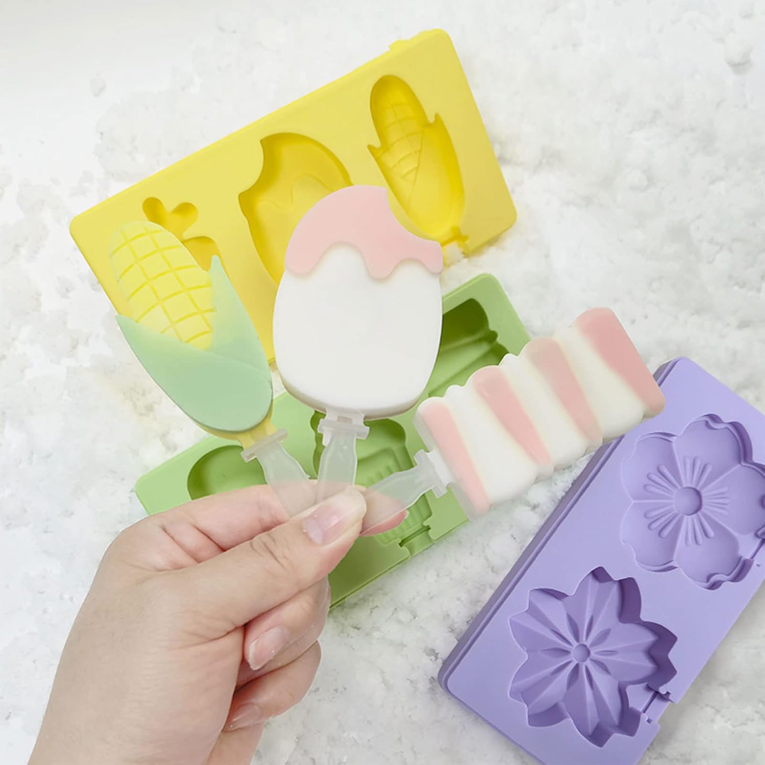 2Cavity 3Cavity Ice Creams Multiple Styles Flower Corn Carrots Chocolate Pastries Ice Kitchen Accessories Silicones Popsicles for Adults