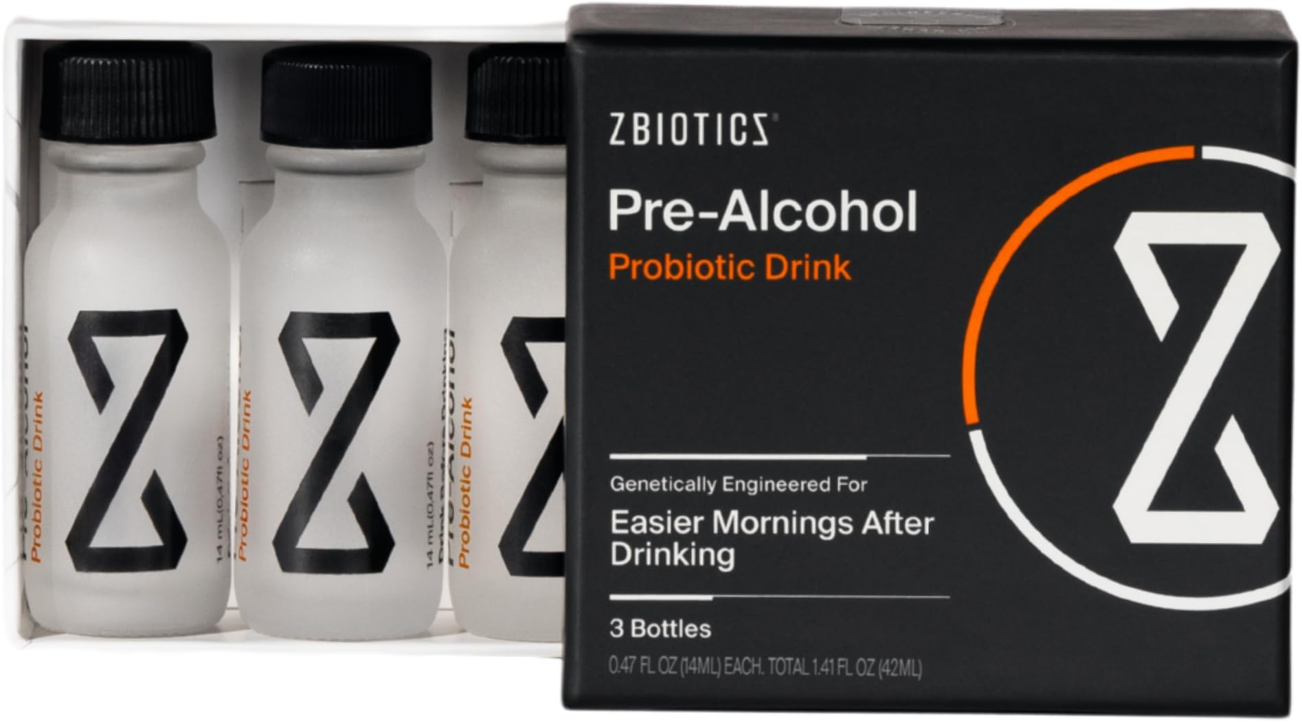 Pre-Alcohol — Feel Better After Drinking, Wake Up Refreshed, Science-Backed, Patented Probiotic for Easier Mornings, Travel-Friendly, 3-Pack of 0.5 Fl Oz Bottles
