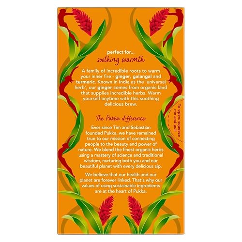 Miniatura 4 de Pukka - Té de hierbas orgánico de tres jengibre, sin cafeína, Kosher, certificado orgánico USDA, 20 unidades (paquete de 4)