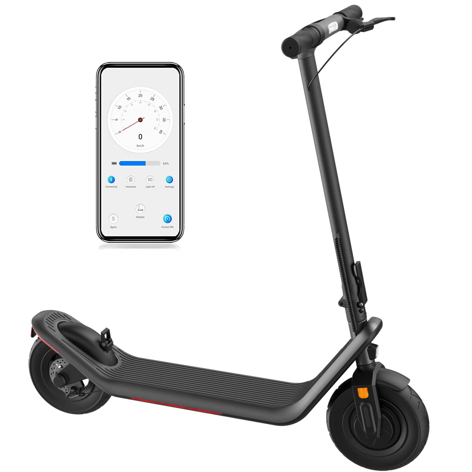 Photo 1 of **DAMAGED KICKSTAND**  Caroma Electric Scooter, 350W Motor, 20 Miles Range & 15.5 Mph, 8.5", BLACK, Double Break