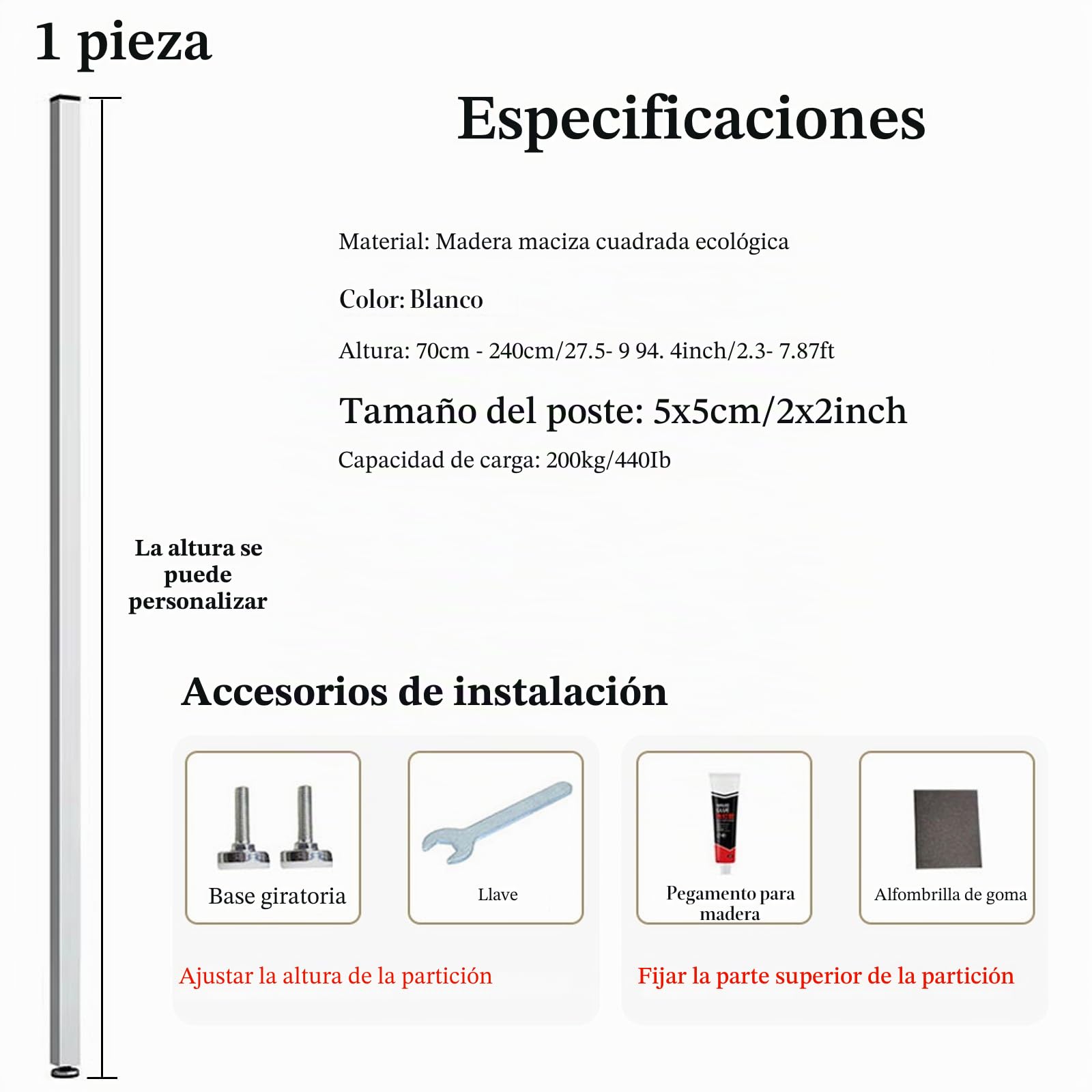Separador de Ambientes Particiones de postes de pared de piso a techo, divisores de habitación paneles columna de madera blanca, decor entrada de separación de listones, Separador de Ambientes Moderno