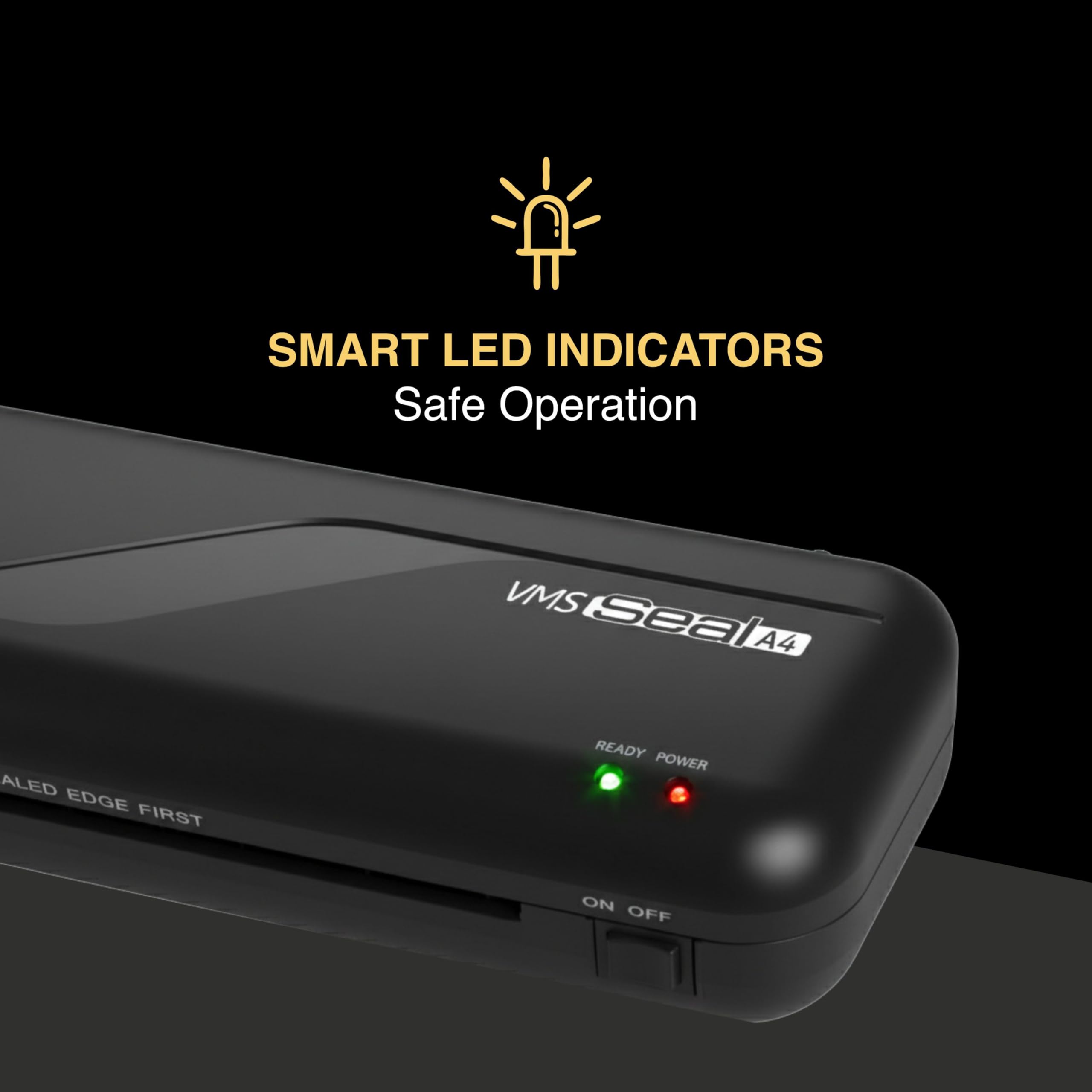 VMS Máquina laminadora de sello, A4, obstrucción ABS, 140-250 micrones, calentamiento rápido en 3-5 minutos, tecnología sin burbujas, pantalla LED, para uso comercial en el hogar