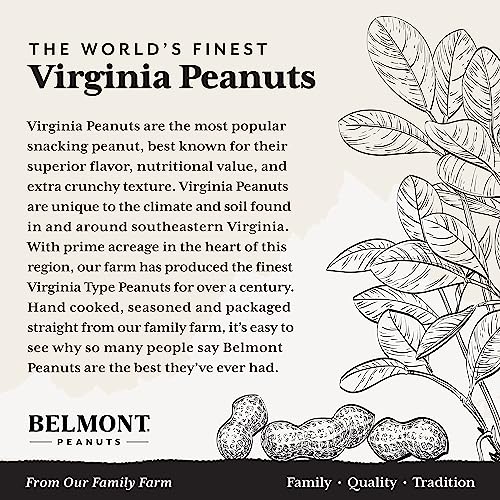 Image of Belmont Peanuts Gourmet Sea Salt and Black Pepper Flavored Virginia Peanuts, 20 oz (1 Pack) - Only 4 Simple Ingredients, No Preservatives, 7g Protein - Salty, Peppery, Crunchy, Hand Seasoned Snack