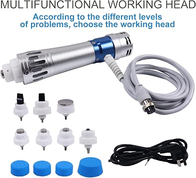 KEhtu Shockwave Therapy Machine, Portable Extracorporeal Shockwave Therapy Machine with 7 Massage Heads, 12 modes to choose, 50-105MJ Energy Regulation, for Pain Relief Deep Mus