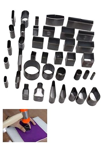 Herramienta de perforación de cuero perforadora de 39 formas de estilo, troqueles de cuero, juego de troqueles de perforación para manualidades de