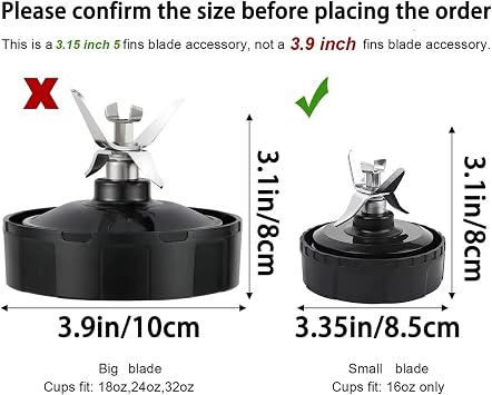 A78E-5 Fin Blender Blade, Compatible with Ninja Blender Compatible QB3000, QB3000SSW-30, QB3000QR-30, QB3001SS-30, QB3000QBK, QB3004, QB3005