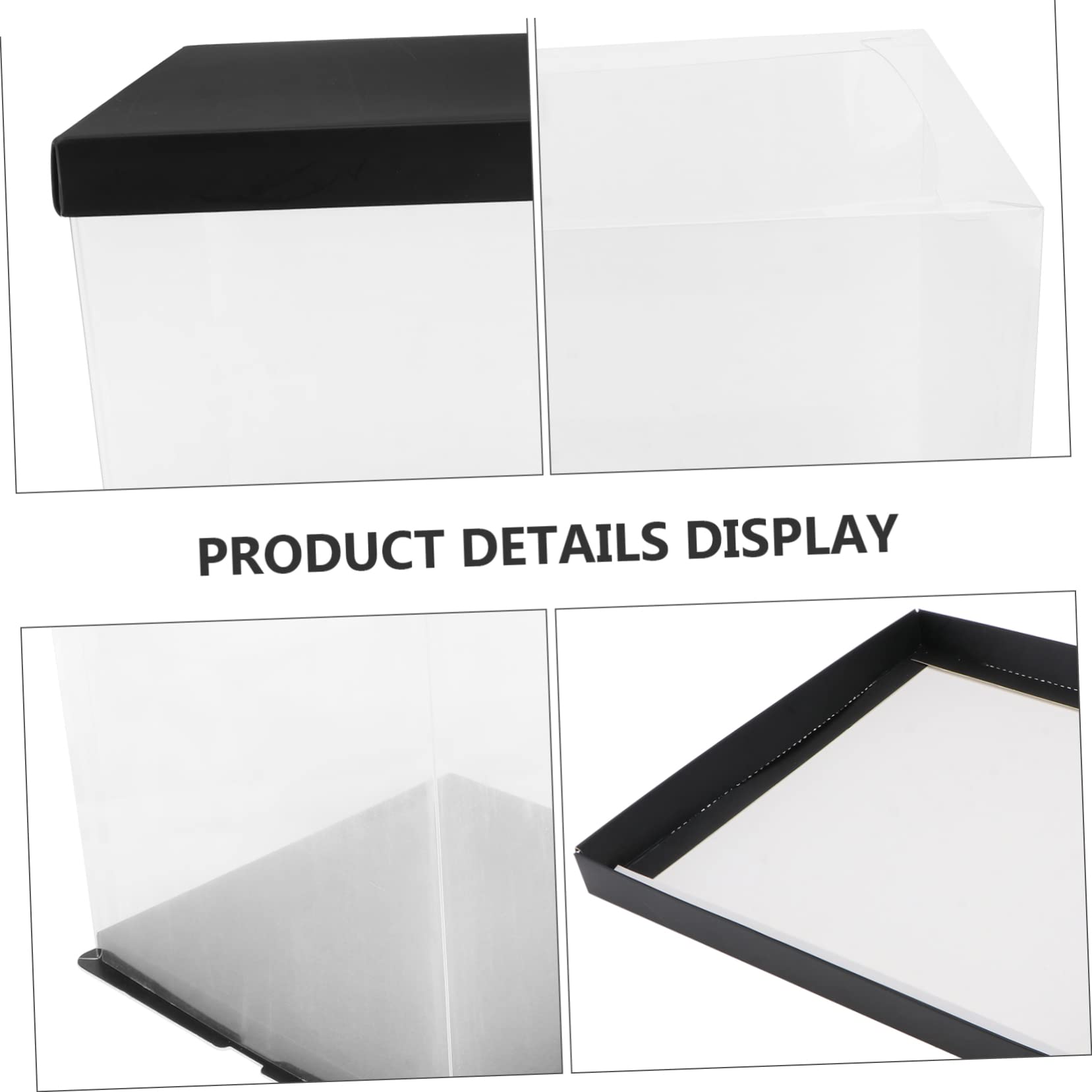 Ciieeo 1set Box Transparent Cake Box Cheesecake Carrier Cake Keeper Container Cake Carrier with Lid Cake Boxes with Window Storage Cake Holder with Lid present Supply Black Plastic