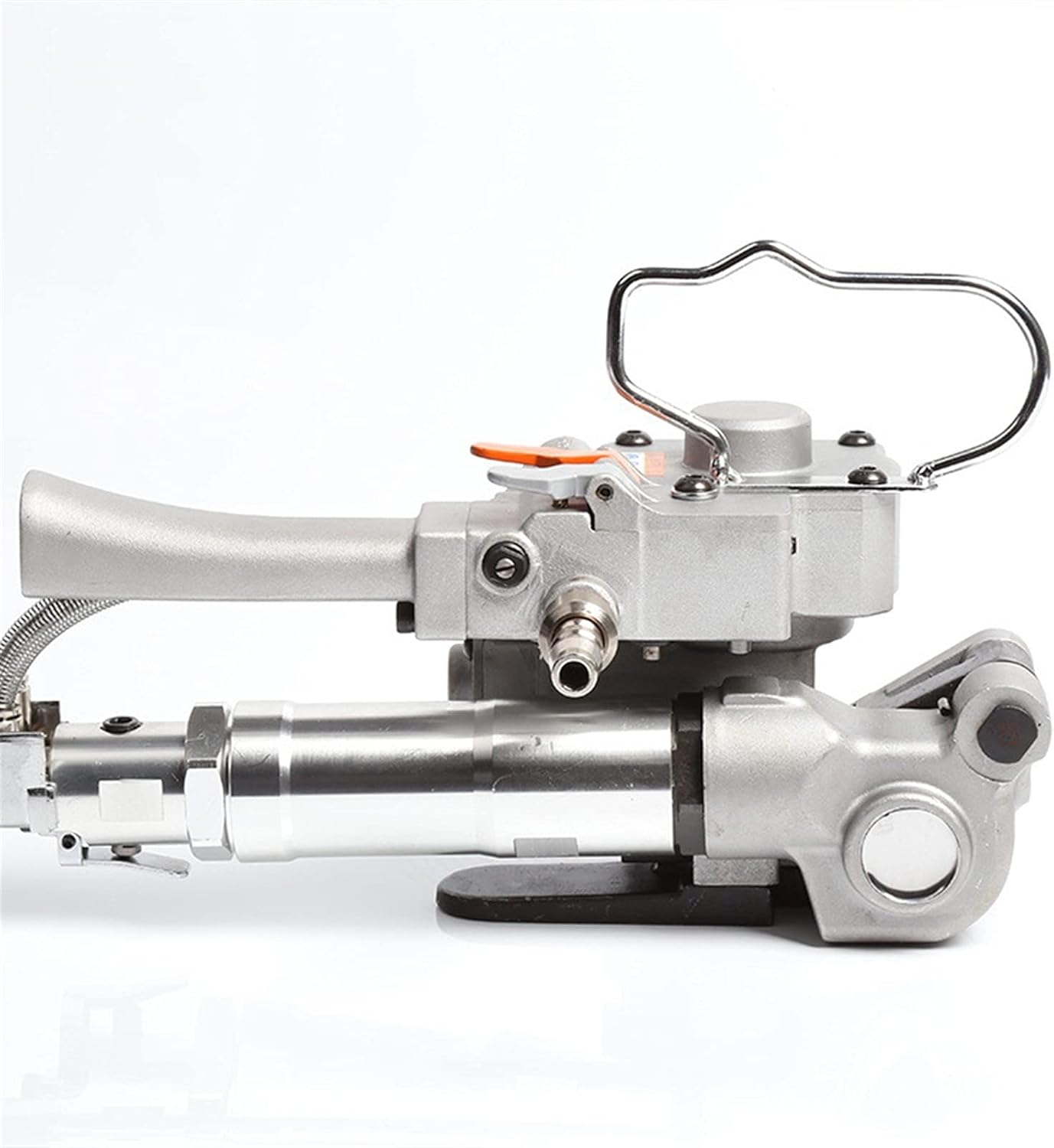 Side view of the EliteBloom A19 pneumatic strapping tool, showing its elongated body and ergonomic handle.