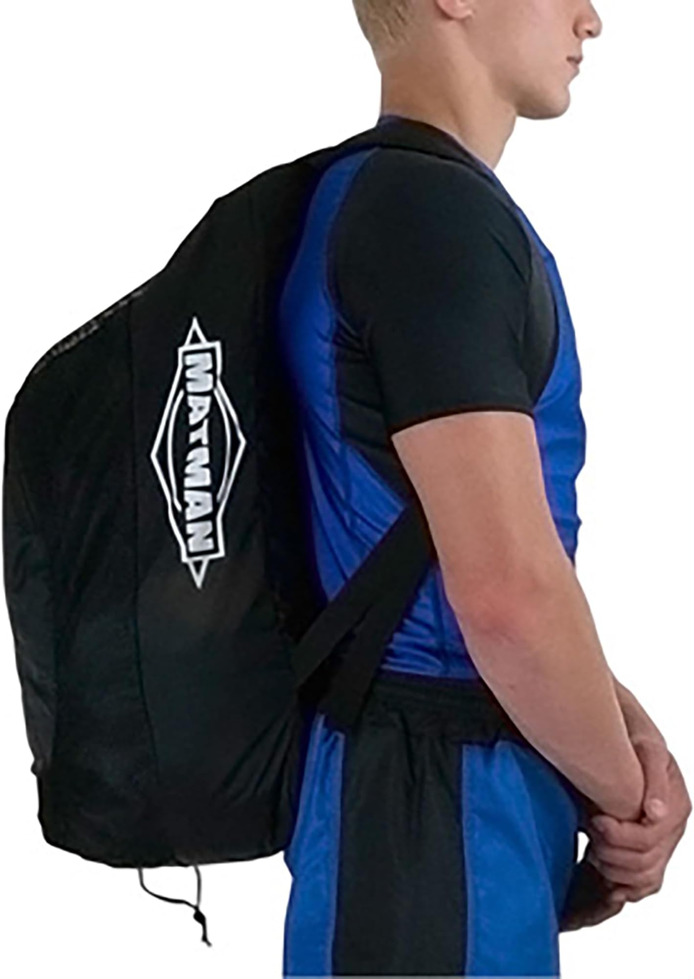 MatmanWrestling Gear Bag Adult Nylon Mesh Sports Bag Lightweight Padded Back Adjustable Straps - Unisex Athletic Bag Black - 24" x 10" x 10" (Adult Size)