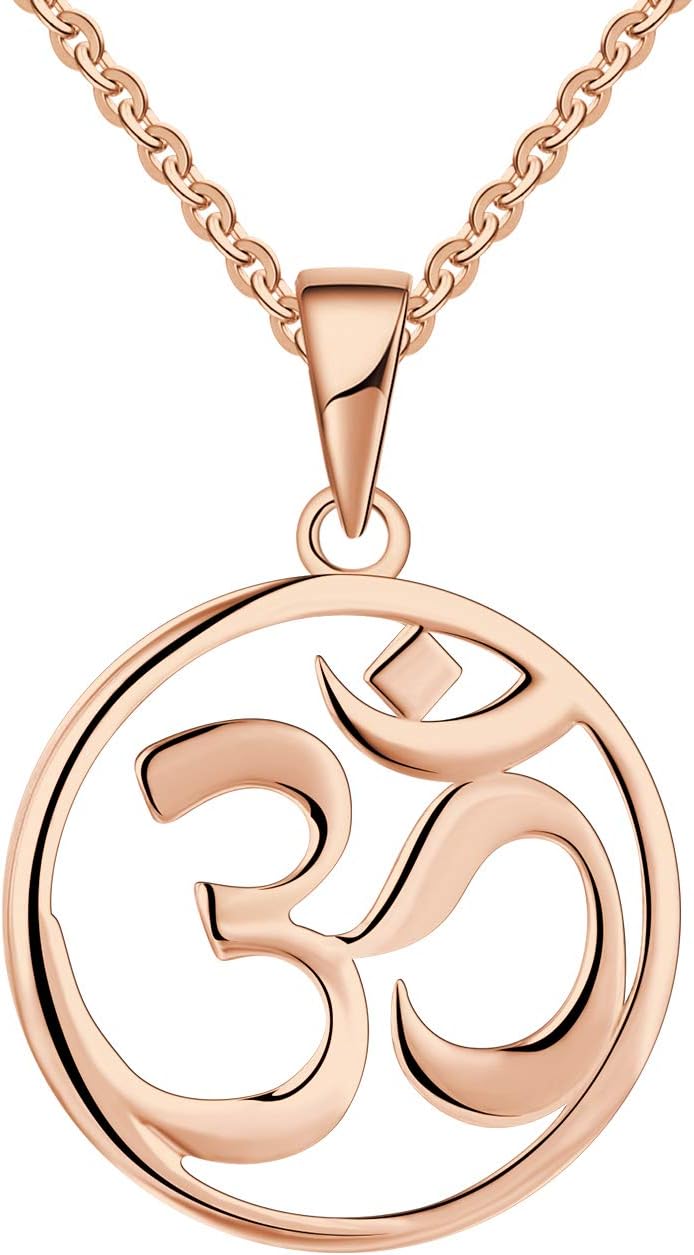 JO WISDOM Women Necklace,925 Sterling Silver Indian Yoga Aum Om Ohm Necklace