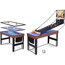 RAYKEEP 9-in-1 Multi Game Table, Combo Game Table Set w/Basketball, Billiards, Hockey, Ping Pong, Foosball and Bean Bag, Game Room for Teens, Adults Home, Family,
