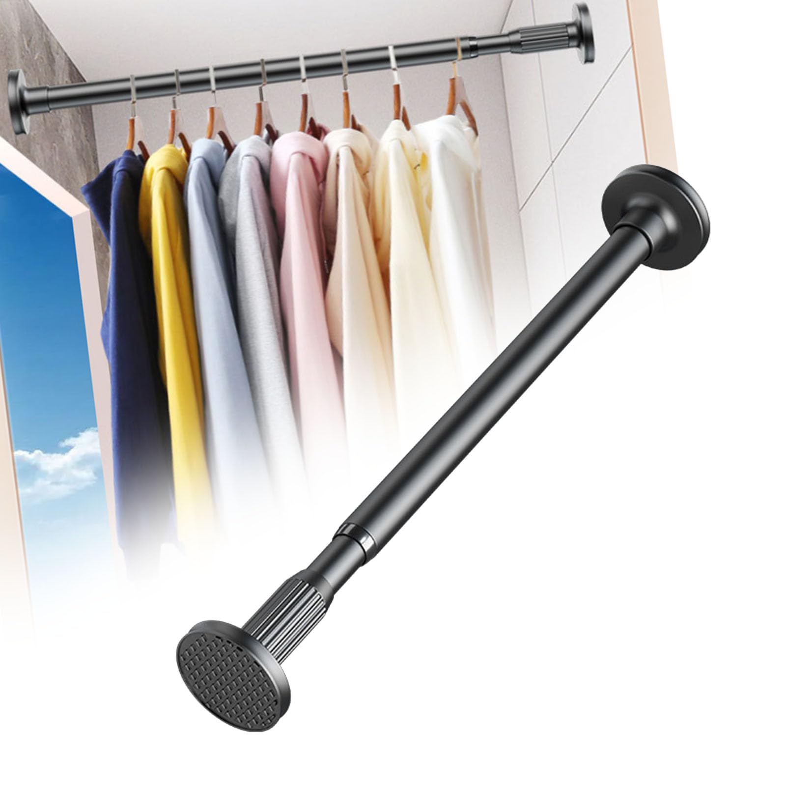 Tringle à rideau rétractable pour douche barre télescopique antirouille