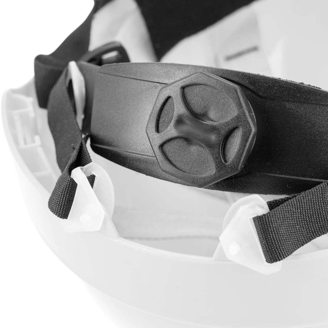 HÖGERT TECHNIK Casque de protection, casque de chantier en ABS, EN 397, système à cliquet, ventilation, mentonnière, casque de travail pour chantier et industrie, casque de sécurité réglable