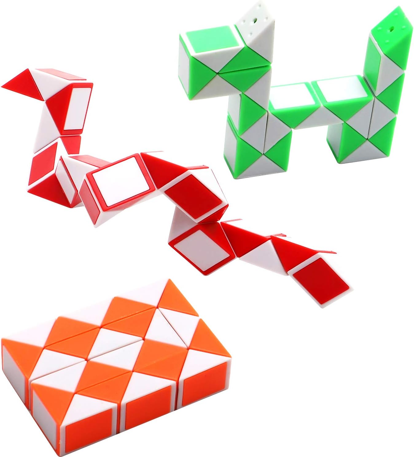Sunshane 24 Pack 24 Blocks Magic Snake Cube, Mini Snake Speed Cubes, Twist Puzzle Toys for Kids Party Bag Fillers, Party Favours, Random Color